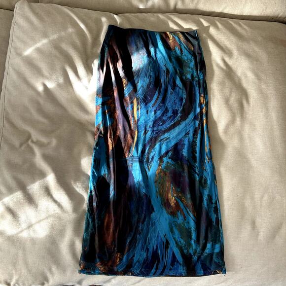 Unknown Dresses & Skirts - Multicolor Midi Elastic Waist Skirt Women's M